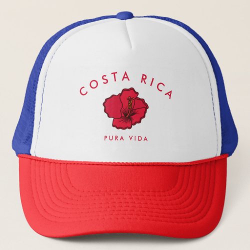 Costa Rica Hibiscus Pura Vida Surfer Girl  Trucker Hat