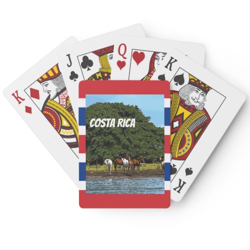 Costa Rica - Horses by the Water Poker Cards