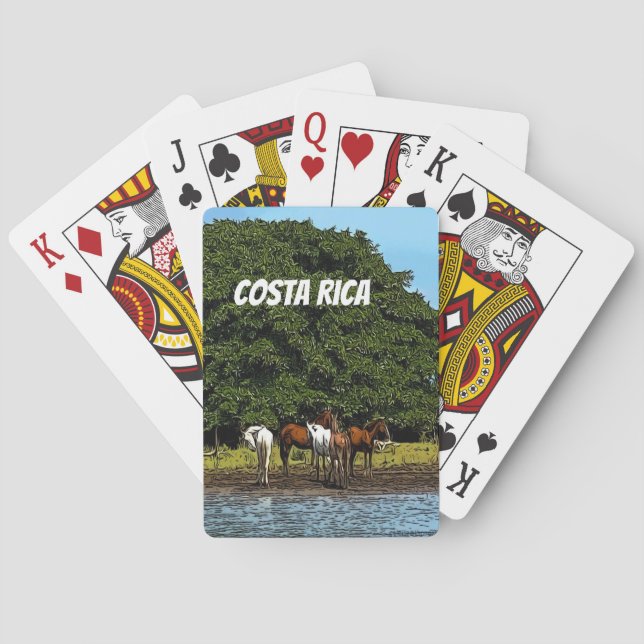 Costa Rica - Horses by the Water Poker Cards (Back)