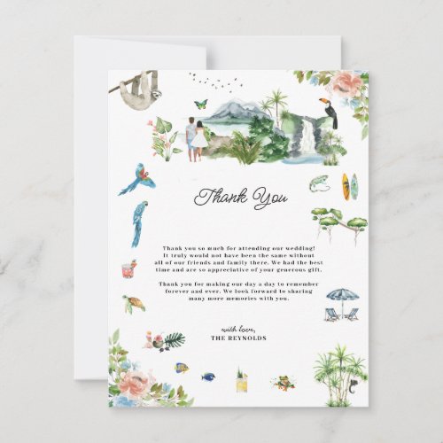 Costa Rica  Illustrated Wedding Thank You