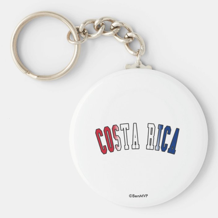 Costa Rica in National Flag Colors Keychain