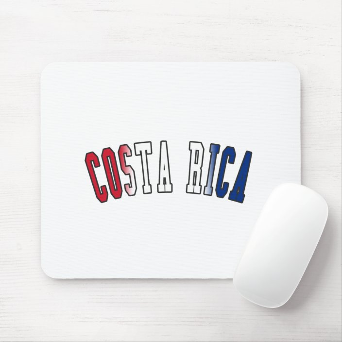 Costa Rica in National Flag Colors Mousepad