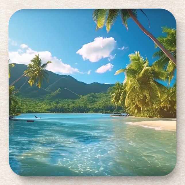 Costa Rica Island Paradise  Beverage Coaster (Front)