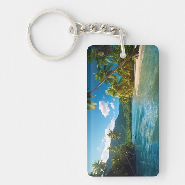 Costa Rica Island Paradise  Keychain (Front)
