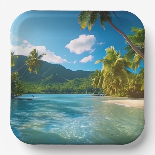 Costa Rica Island Paradise  Paper Plates (Front)