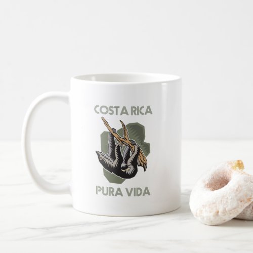 Costa Rica Khaki Green Sloth Souvenir Coffee Mug