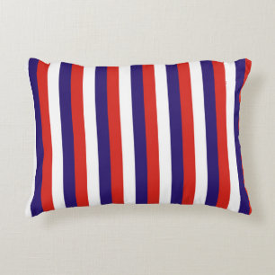 Costa Rica laos flag stripes blue red white patter Accent Pillow
