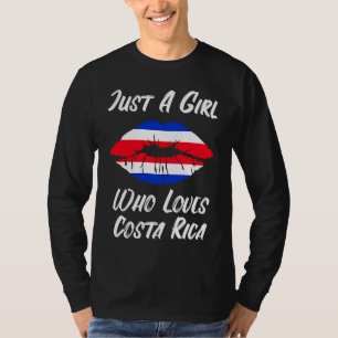 Costa Rica Lips Mouth Love Flag T-Shirt