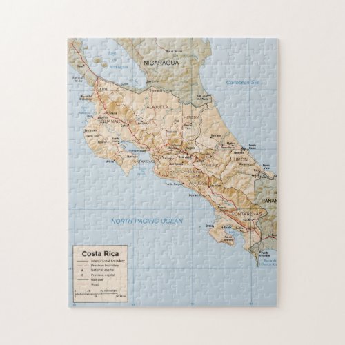 Costa Rica Map 1987 Jigsaw Puzzle