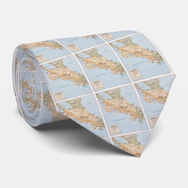 Costa Rica Map (1987) Neck Tie (Rolled)