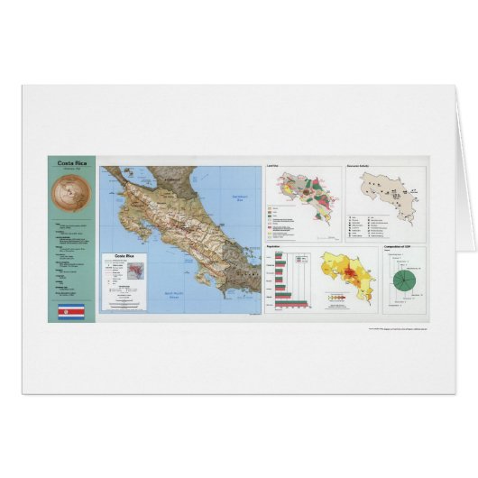Costa Rica Map 1991 Cards (Front Horizontal)