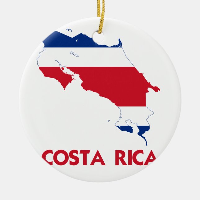 COSTA RICA MAP CERAMIC ORNAMENT (Front)