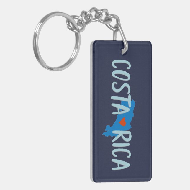 Costa Rica Map I Love Costa Rica Keychain (Front Left)