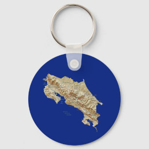 Costa Rica Map Keychain