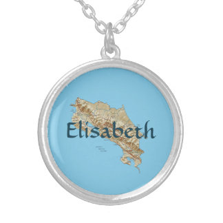 Costa Rica Map + Name Necklace