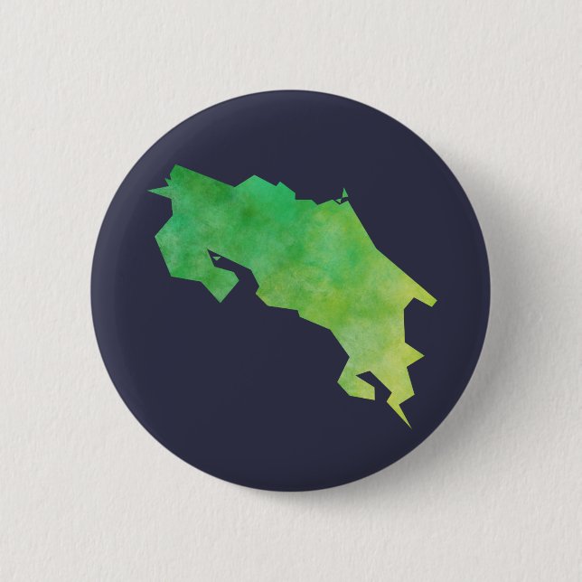 Costa Rica Map Pinback Button (Front)