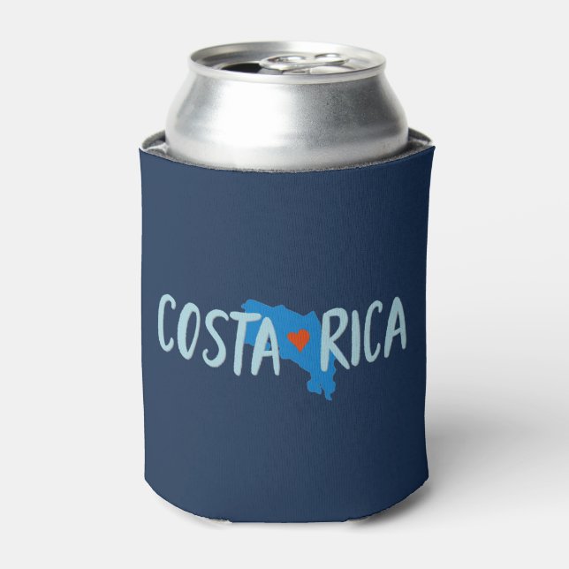 Costa Rica Map Souvenir Can Cooler (Can Front)