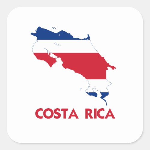 COSTA RICA MAP SQUARE STICKER