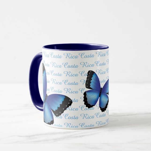 Costa Rica Morpho Butterfly Mug (Front Left)