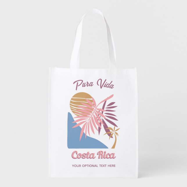 Costa Rica Motto Pura Vida Grocery Bag (Front)