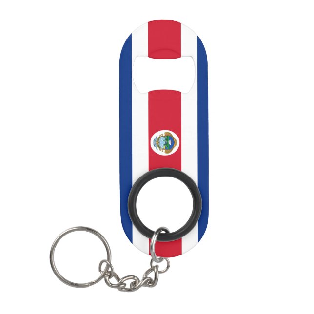 Costa Rica National Pride Patriotic Keychain Bottle Opener (Front)
