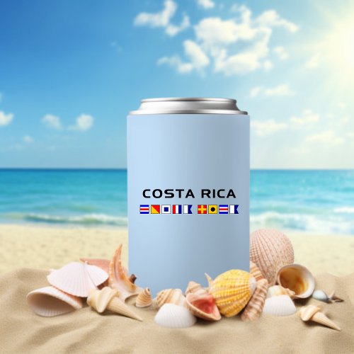 Costa Rica Nautical Maritime Sailing Flags Can Cooler