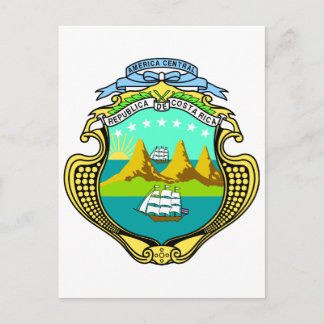 Costa Rica Official Coat Of Arms Heraldry Symbol Postcard