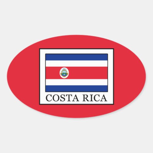 Costa Rica Oval Sticker