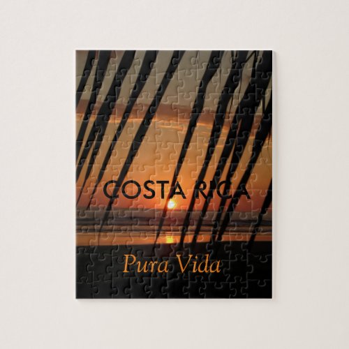 Costa Rica Palm Fronds Sunset Puzzle