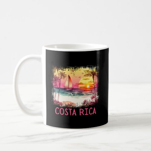 Costa Rica Palm Tree Beach Vacation Summer and Sur Coffee Mug