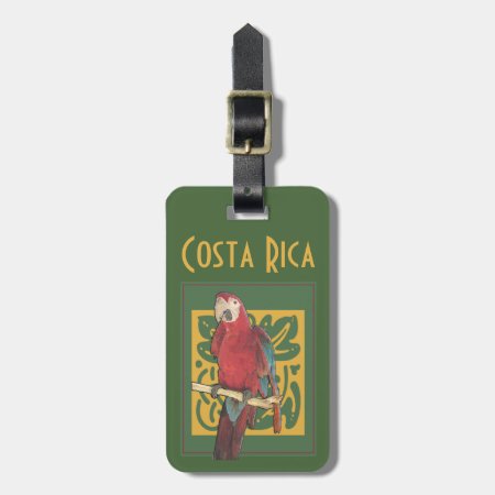 Costa Rica Parrot Art Luggage Tag