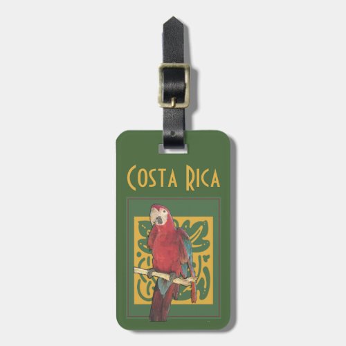 Costa Rica Parrot Art Luggage Tag