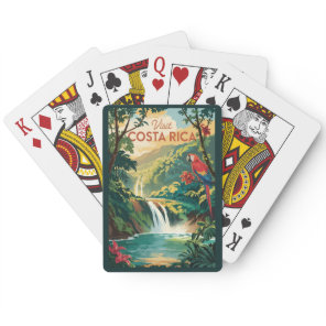 Costa Rica Parrot Illustration Travel Art Vintage Poker Cards