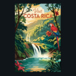 Costa Rica Parrot Illustration Travel Art Vintage Poster<br><div class="desc">Costa Rica in a vector art style. Costa Rica,  a biodiversity hotspot in Central America,  is world-renowned for its lush rainforests,  volcanic landscapes,  and wildlife-rich national parks.</div>