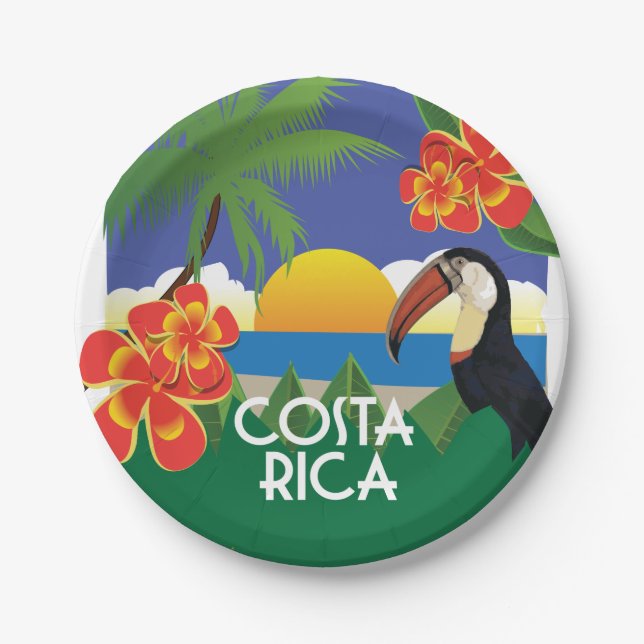 Costa Rica Party  Paper Plates (Front)