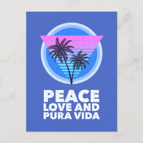 Costa Rica Peace Love and Pura Vida  Postcard