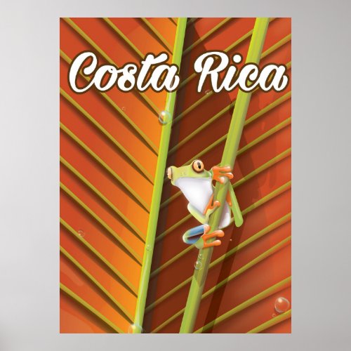 Costa Rica Poison frog travel poster