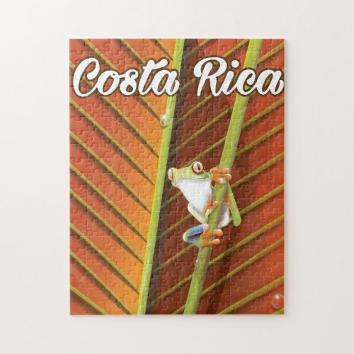 Costa Rica Poison frog travel poster Jigsaw Puzzle