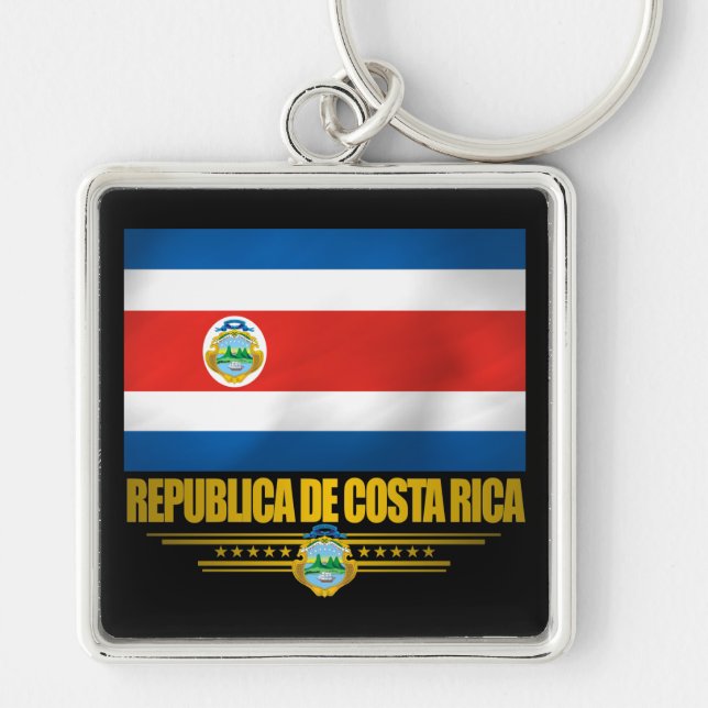 "Costa Rica Pride" Gift Ideas Keychain (Front)
