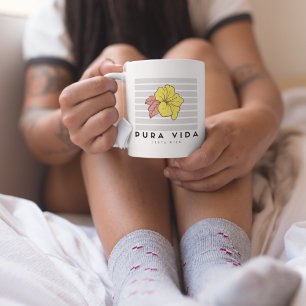 Costa Rica Pura Vida Hibiscus Flower Coffee Mug