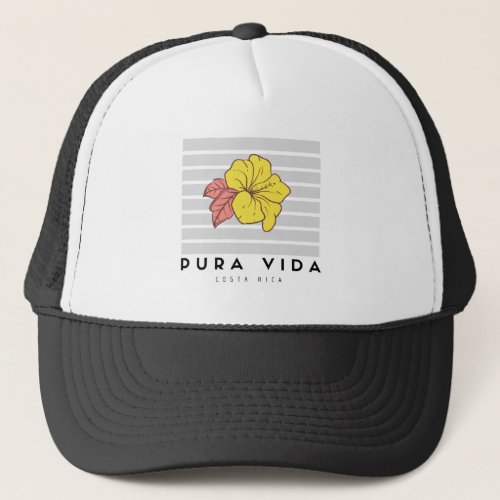Costa Rica Pura Vida Hibiscus Womens Trucker Hat