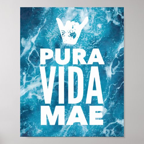 Costa Rica Pura Vida Mae Shaka Sign Surfing 