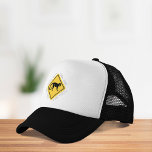 Costa Rica Pura Vida Monkey Crossing Trucker Hat<br><div class="desc">Great for a day out ,  monkey crossing street sign design in yellow and black printed with the national motto "pura vida" and Costa Rica around the sign. Great for anyone who loves the small country of Costa Rica.</div>