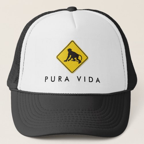 Costa Rica Pura Vida Monkey Crossing  Trucker Hat