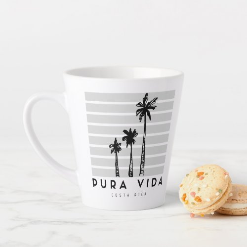 Costa Rica Pura Vida Palm Tree Coffee Latte Mug
