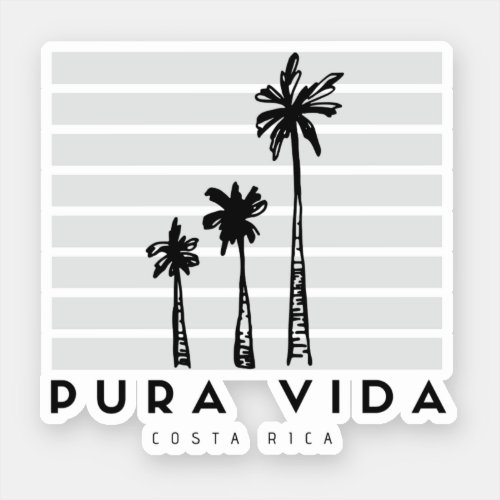 Costa Rica Pura Vida Palm Tree Souvenir Sticker