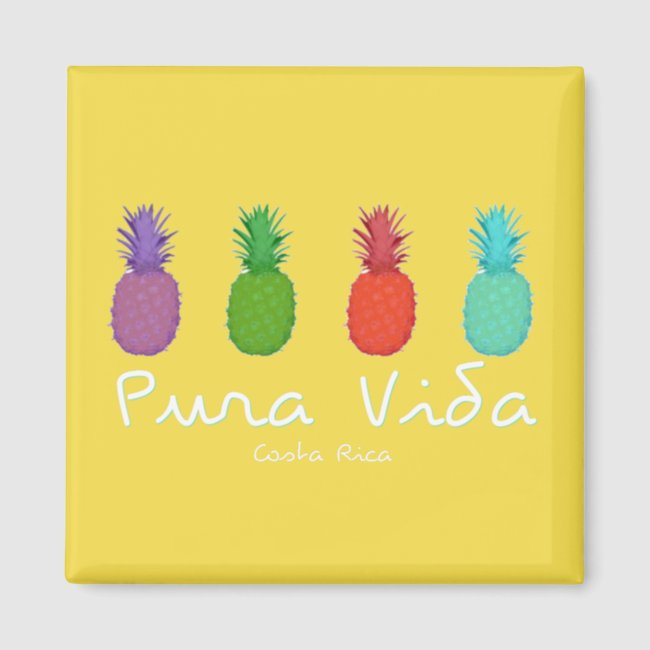 Costa Rica Pura Vida Pineapple Magnet