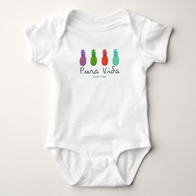 Costa Rica Pura Vida Pineapples Baby Baby Bodysuit (Front)