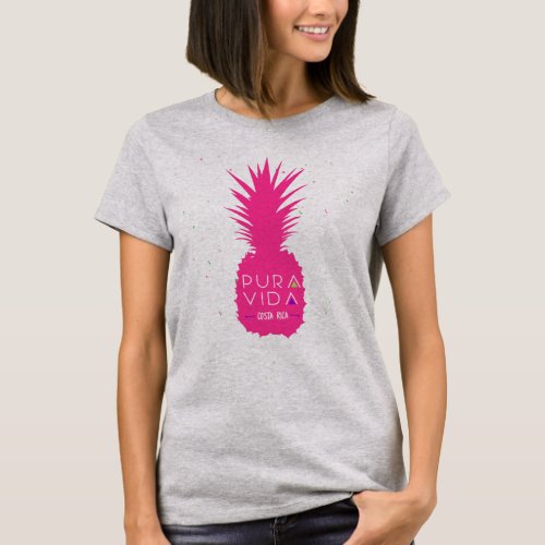 Costa Rica Pura Vida Pink Souvenir T_Shirt