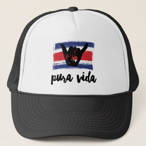 Costa Rica Pura Vida Shaka Flag Trucker Hat